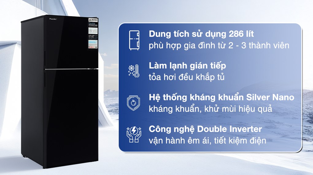 Tủ lạnh Funiki Inverter 286 lít HR T8286GB