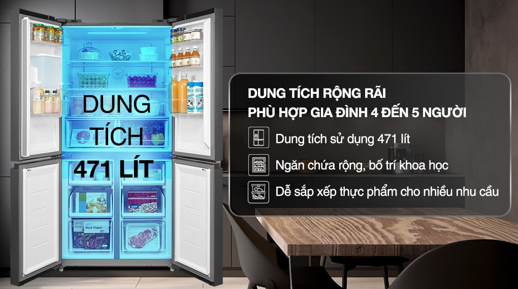 Tủ lạnh Toshiba Inverter 471 lít Multi Door GR-RF606WI-PMV(60)-AG