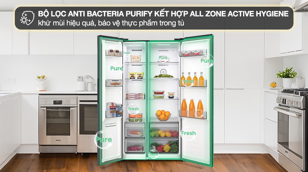 Tủ lạnh Hisense Inverter 550 lít Side By Side RS708N4EBND