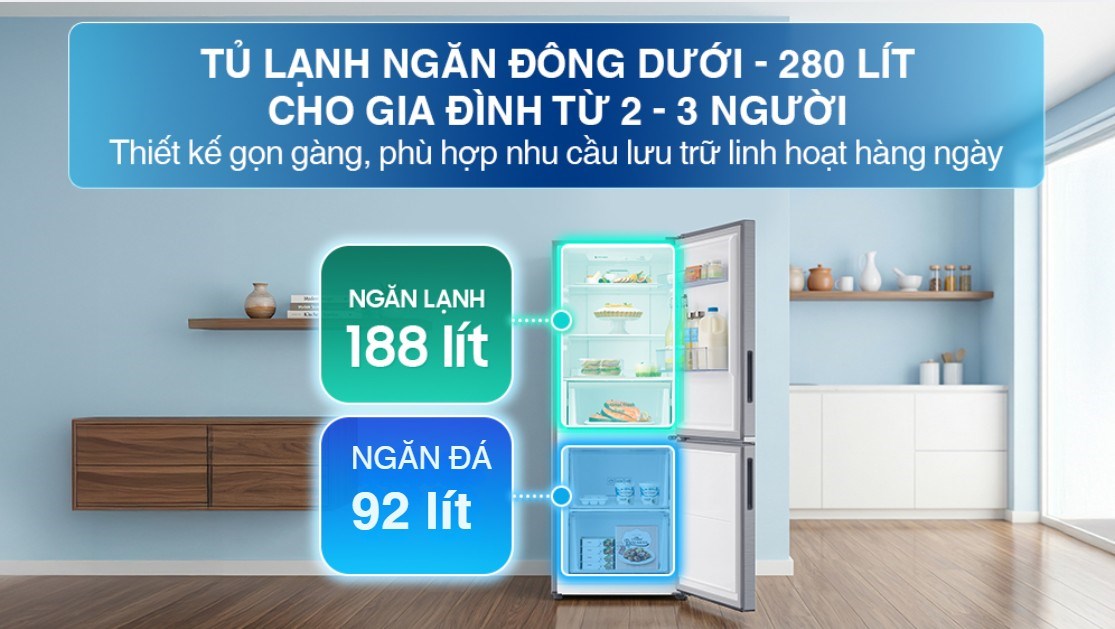 Tủ lạnh Samsung Inverter 280 lít RB27N4020S9/SV