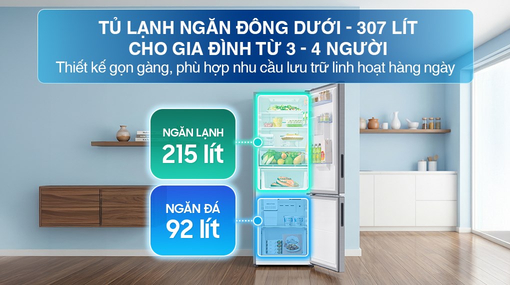 Tủ lạnh Samsung Inverter 307 lít RB30N4190S9/SV