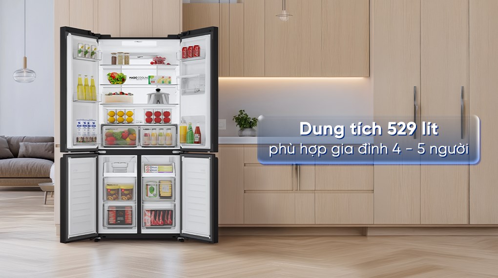 Tủ lạnh Aqua Inverter 529 lít Multi Door AQR-M600XA(WGC)