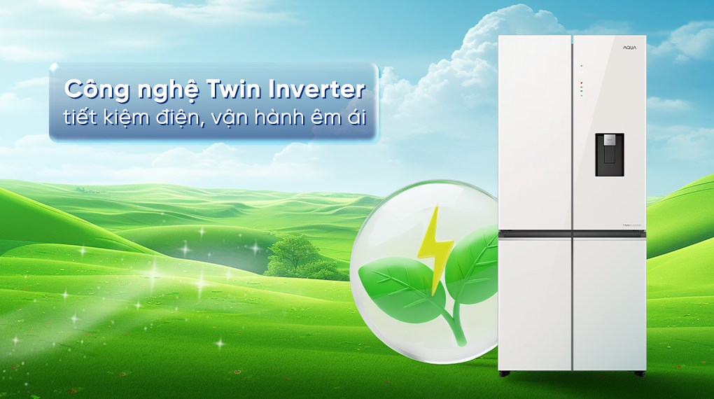 Tủ lạnh Aqua Inverter 529 lít Multi Door AQR-M600XA(WGC)