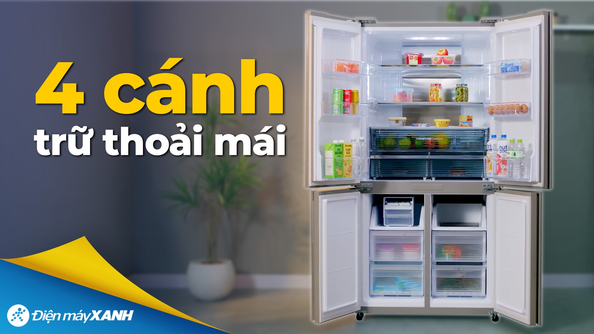 Tủ lạnh Sharp Inverter 572 lít Multi Door SJ-FX650V-SL