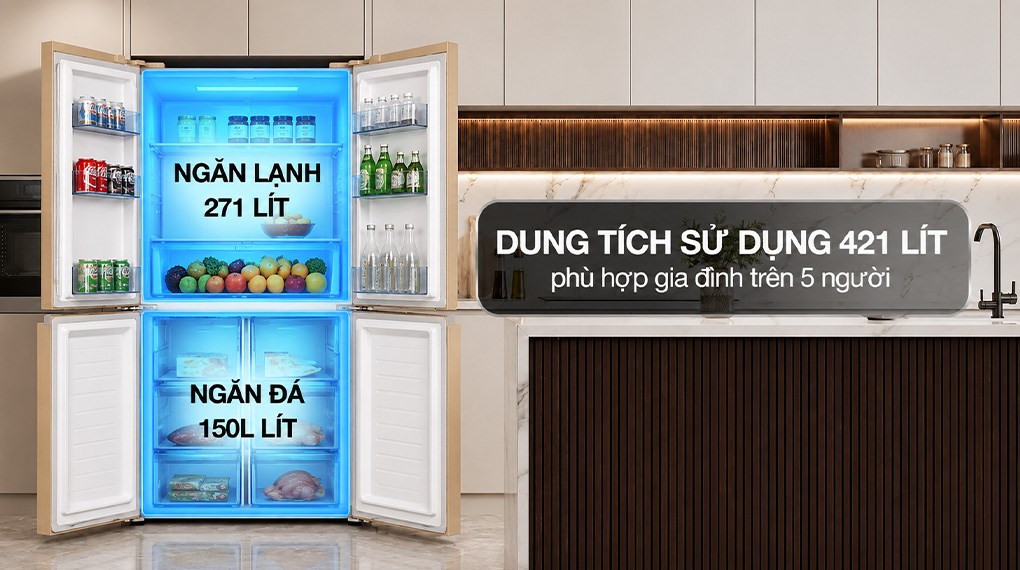 Tủ lạnh Sharp Inverter Multi Door 421 lít SJ-FXP510VG-CH