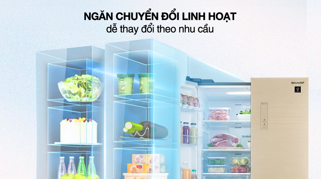 Tủ lạnh Sharp Inverter Multi Door 421 lít SJ-FXP510VG-CH