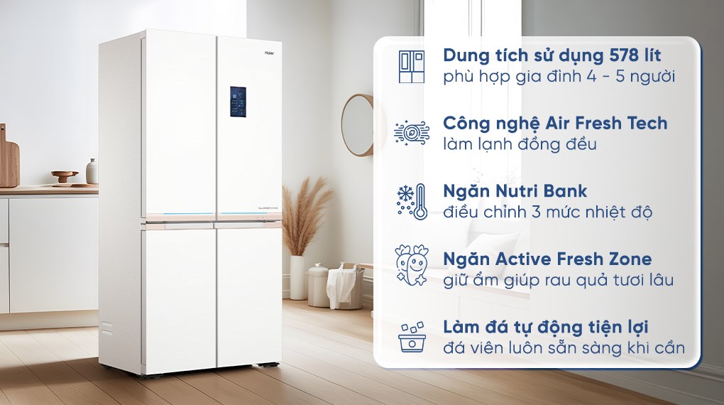 Tủ lạnh Haier Inverter 578 lít Multi Door HM720AGWVNU1