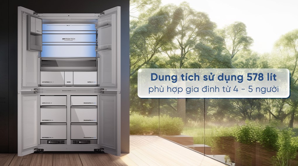 Tủ lạnh Haier Inverter 578 lít Multi Door HM720AGWVNU1