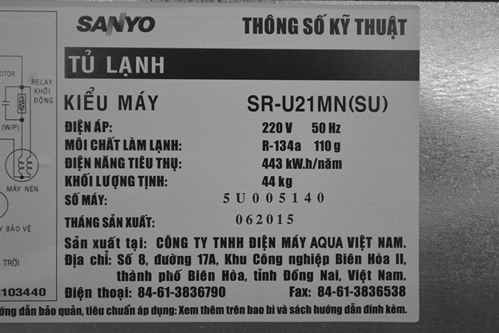 Tủ lạnh Sanyo 207 lít SR-U21MN Màu Inox