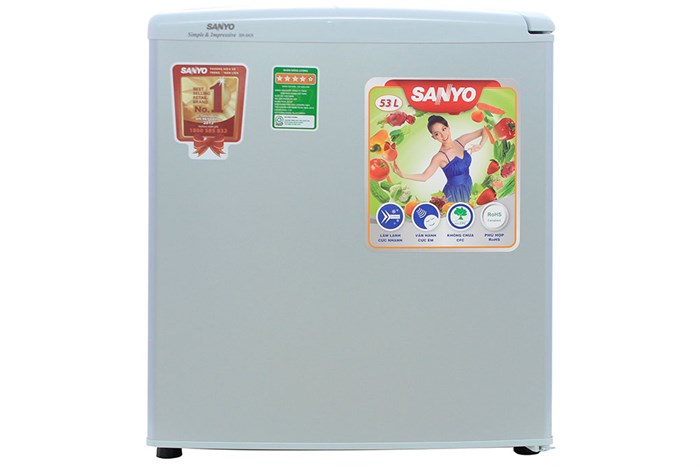 Tủ lạnh Sanyo Mini 50 lít SR-5KR Màu Xanh ngọc