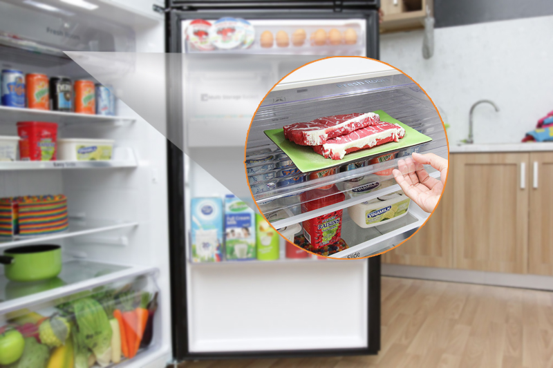 Samsung RT38FAUDDGL/SV trang bị khay kính chịu lực