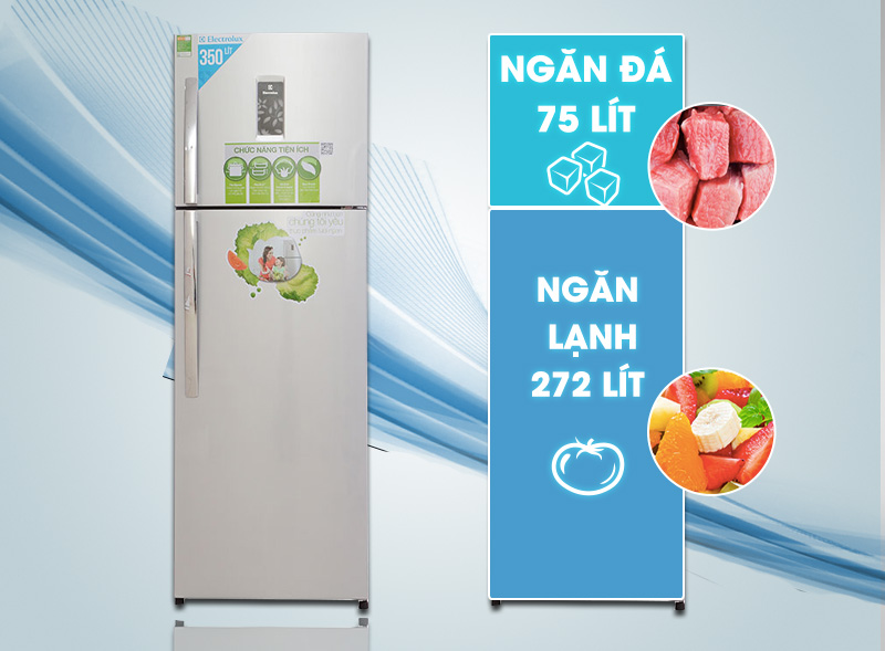 Tủ lạnh Electrolux ETB3500PE-RVN sở hữu màu bạc tinh tế và hiện đại