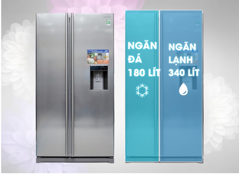 Dung tích 520 lít của chiếc tủ lạnh Samsung này giúp cho nó có thể làm lạnh tốt cho lượng thực phẩm của cả gia đình có trên 7 thành viên