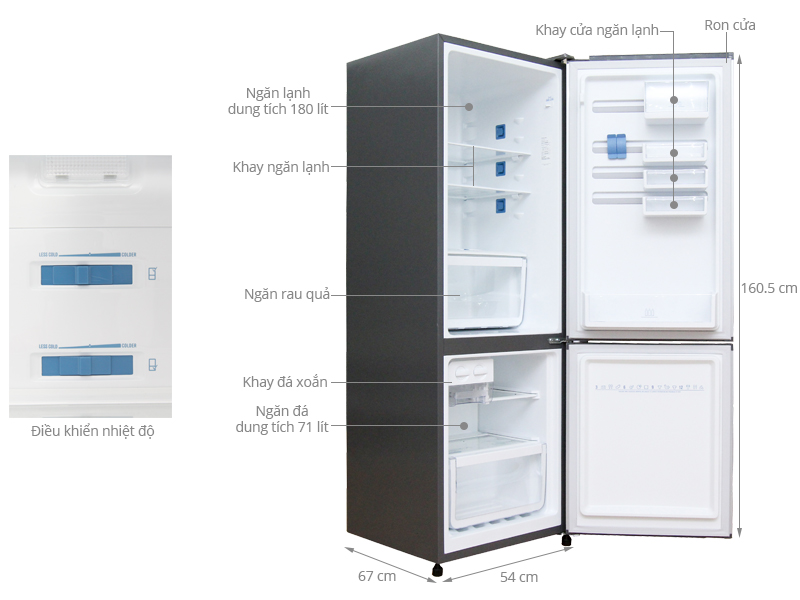 Tủ lạnh Electrolux 252 lít EBB2600PA