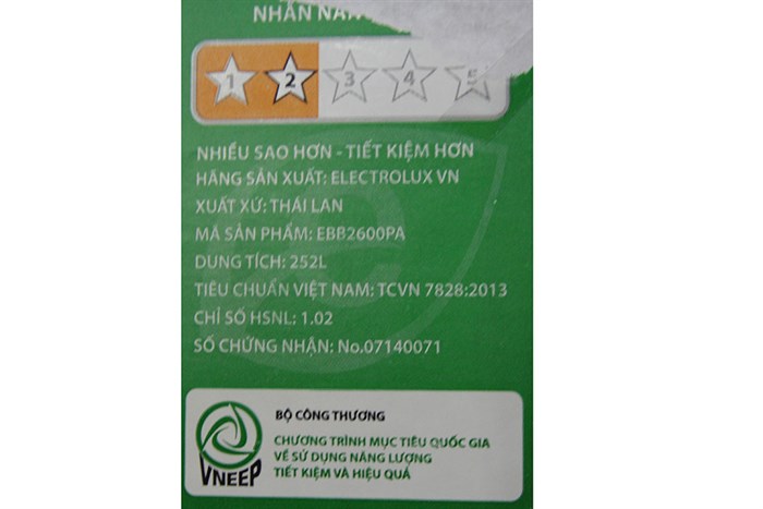 Tủ lạnh Electrolux 252 lít EBB2600PA Màu Xám