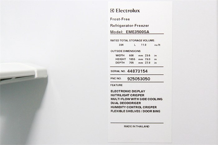 Tủ lạnh Electrolux 335 lít EME3500SA Màu Bạc