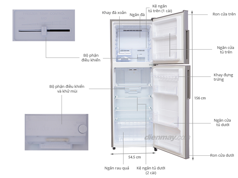 Tủ lạnh Sharp SJ-240E-SL 224 lít