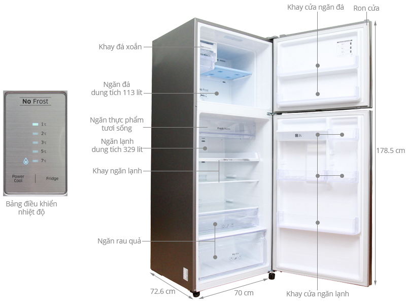 Thông số kỹ thuật Tủ lạnh Samsung 442 lít RT43H5231SL/SV
