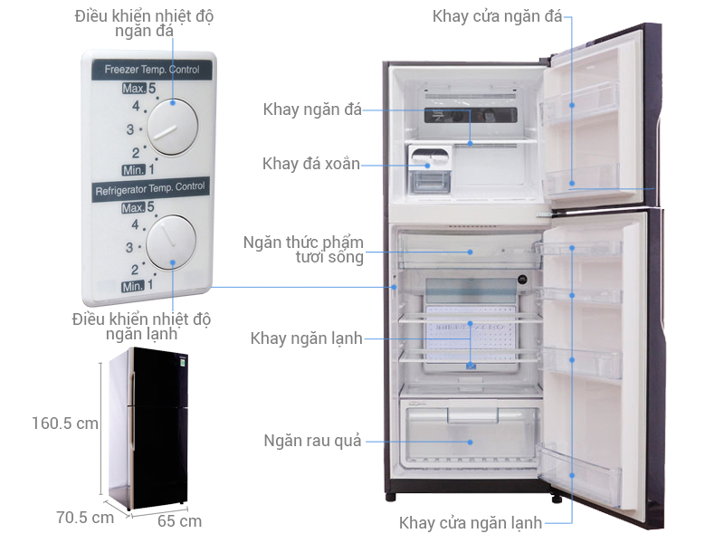 Thông số kỹ thuật Tủ lạnh Hitachi 335 lít R-VG400PGV3 GBK