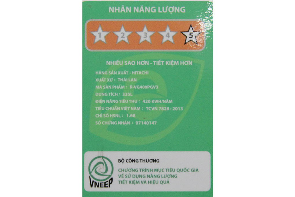 Tủ lạnh Hitachi Inverter 335 lít R-VG400PGV3 GBK Màu Đen
