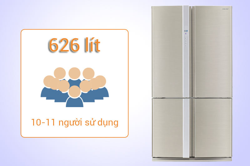 Sharp SJ-FB74V-SL có dung tích 626L