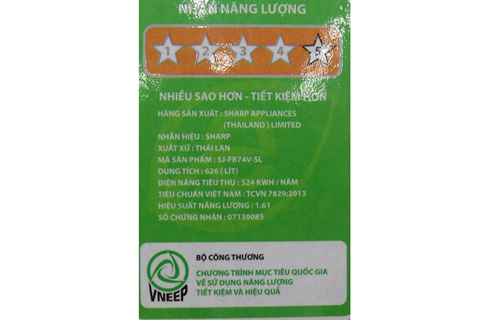 Tủ lạnh Sharp 626 lít SJ-FB74V Màu Bạc