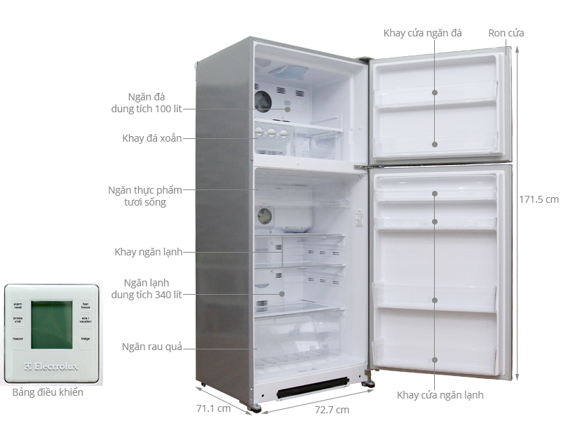 Tủ lạnh Electrolux 440 lít ETE4407SD