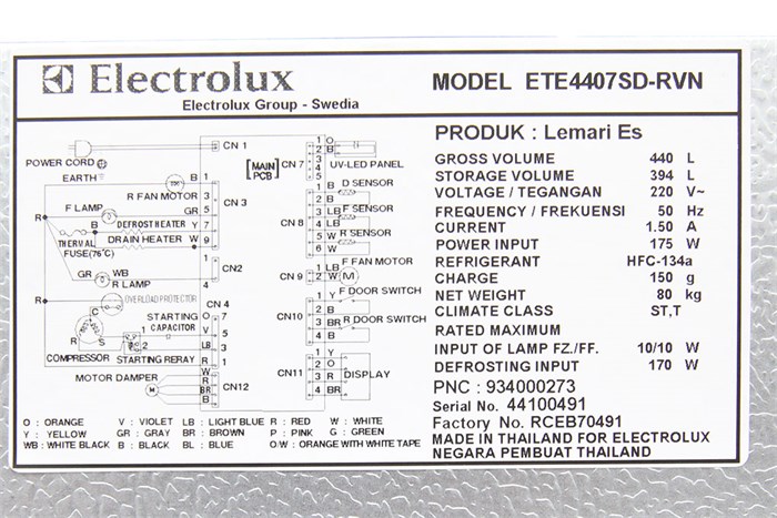 Tủ lạnh Electrolux 440 lít ETE4407SD Màu Inox