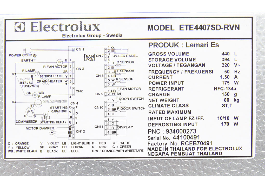 Tủ lạnh Electrolux 440 lít ETE4407SD Màu Inox