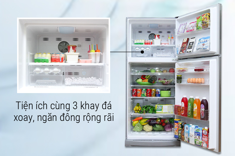 Ngăn đông có 3 khay đá xoay