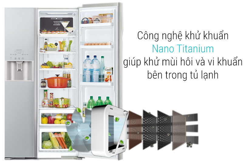 Khử mùi hiệu quả cùng công nghệ Nano Titanium - Tủ lạnh Hitachi Inverter 589 lít R-S700GPGV2