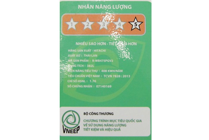 Tủ lạnh Hitachi Inverter 382 lít R-WB475PGV2 GBK Màu Đen