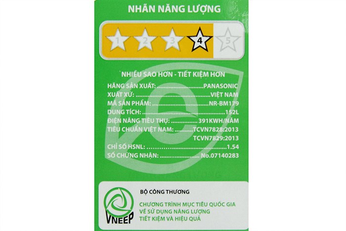 Tủ lạnh Panasonic 152 lít NR-BM179 Màu Bạc