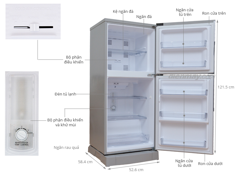 Thông số kỹ thuật Tủ lạnh Panasonic 152 lít NR-BJ176