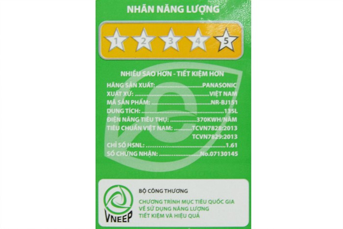 Tủ lạnh Panasonic 135 lít NR-BJ151SSV1 Màu Bạc