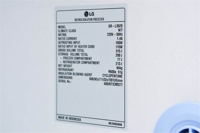 Tủ lạnh LG GR-L352S 288 lít Màu Xám