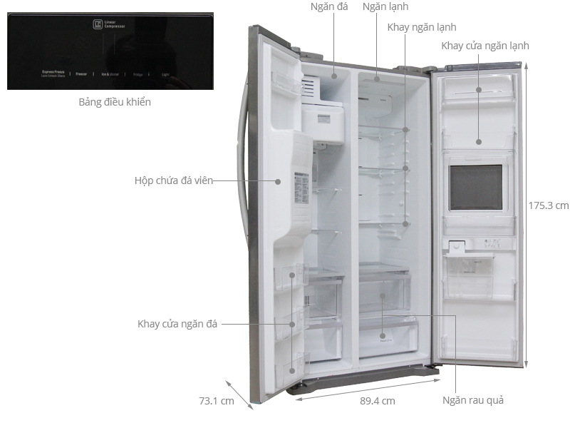 Tủ lạnh LG Inverter 501 lít GR-P227GS