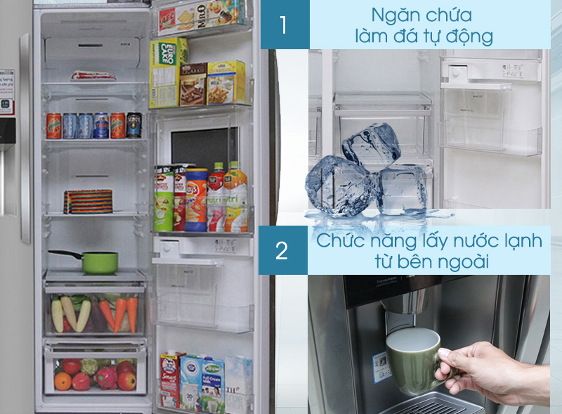Nay, bạn đã có thể lắp đặt tủ ở bất cứ nơi nào mình muốn với hệ thống làm đá và nước từ bình chứa trong của tủ lạnh LG GR-P227GS Nay, bạn đã có thể lắp đặt tủ ở bất cứ nơi nào mình muốn với hệ thống làm đá và nước từ bình chứa trong của tủ lạnh LG GR-P227GS
