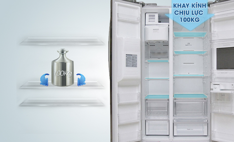 Tủ lạnh LG GR-P227GS có khay kính chịu lực Tủ lạnh LG GR-P227GS có khay kính chịu lực
