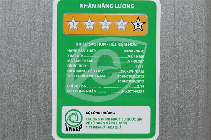 Tủ lạnh Panasonic 238 lít NR-BL267VSVN Màu Bạc