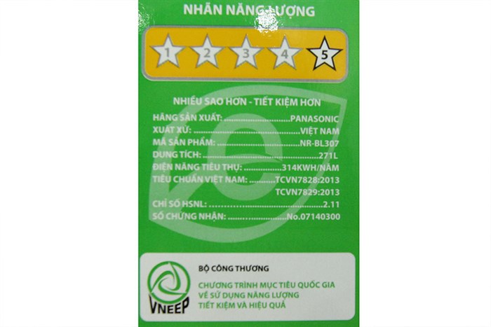 Tủ lạnh Panasonic 271 lít NR-BL307 PSVN Màu Trắng - Bạc