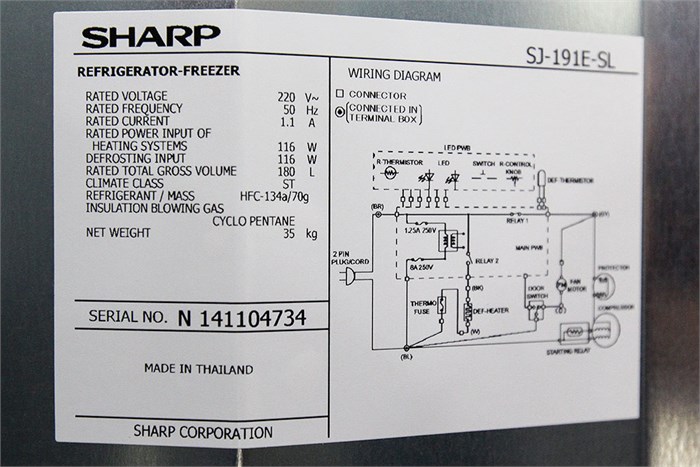 Tủ lạnh Sharp 180 lít SJ-191E-SL Màu Bạc