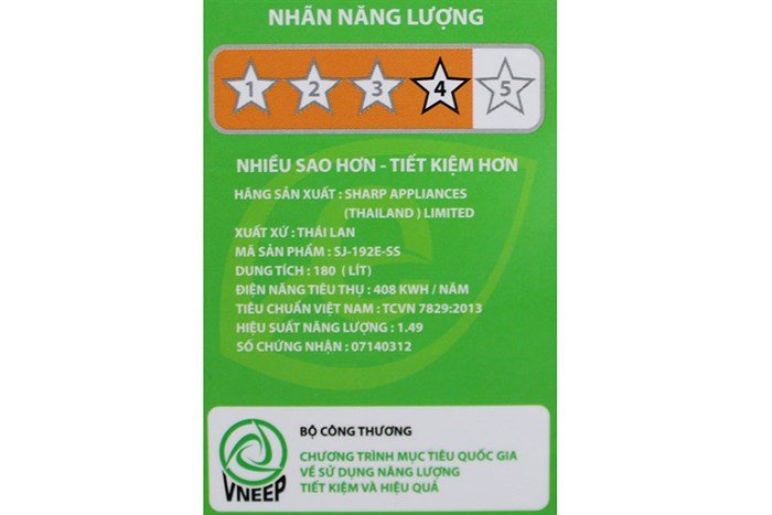 Tủ lạnh Sharp 180 lít SJ-192E Màu Bạc