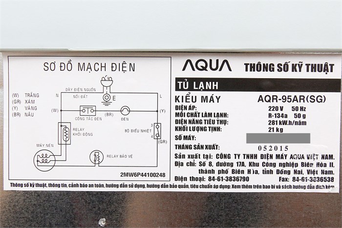 Tủ lạnh Aqua 90 lít AQR-95AR Màu Xanh ngọc