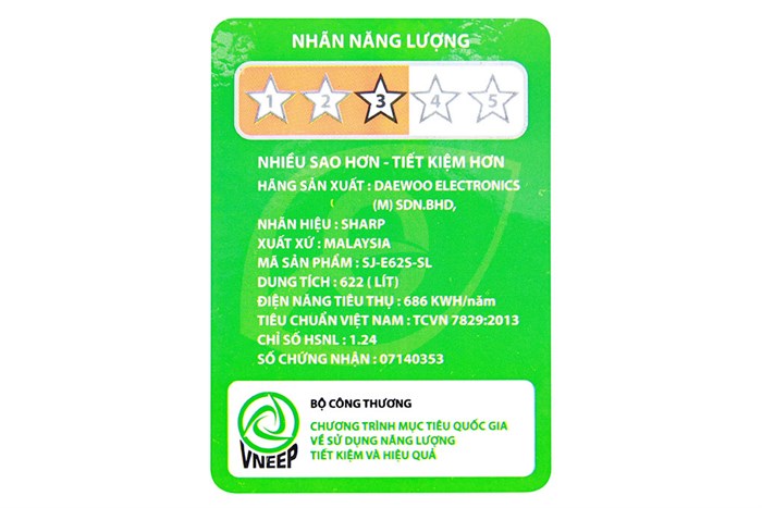 Tủ lạnh Sharp SJ-E62S 622 lít Màu Xám