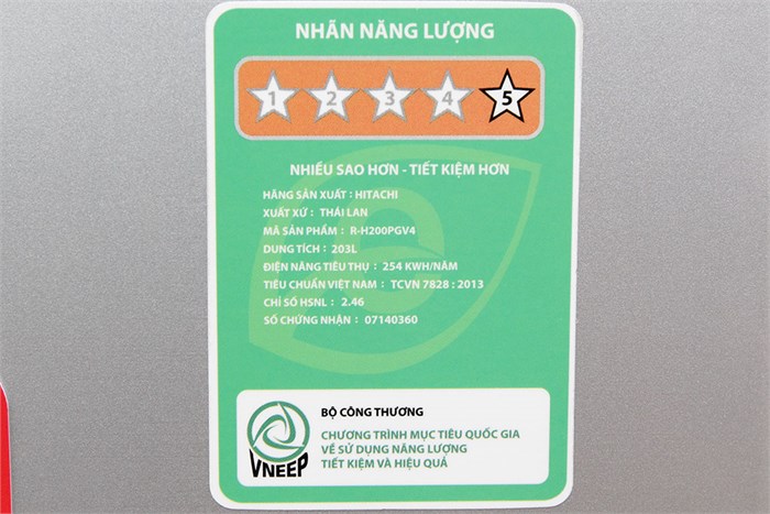Tủ lạnh Hitachi Inverter 203 lít R-H200PGV4 Màu Bạc