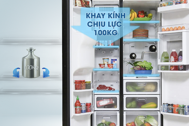Tủ lạnh Samsung RSH5ZLMR1/XSV có khay kính chịu lực