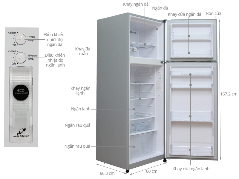 Thông số kỹ thuật Tủ lạnh Hitachi 290 lít R-H350PGV4