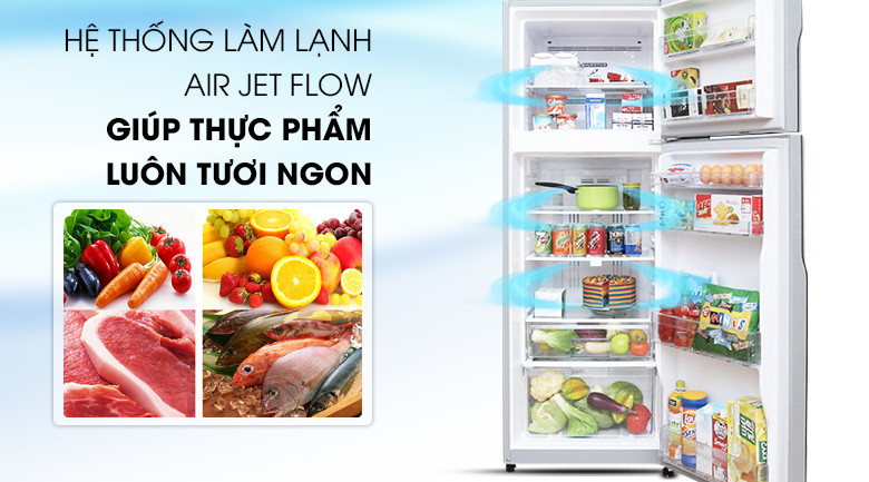 Công nghệ làm lạnh Air Jet Flow - Tủ lạnh Hitachi Inverter 290 lít R-H350PGV4 SLS