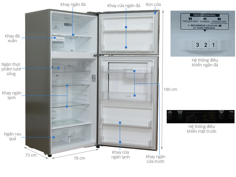 Tủ lạnh LG 507 lít GR-L702SD